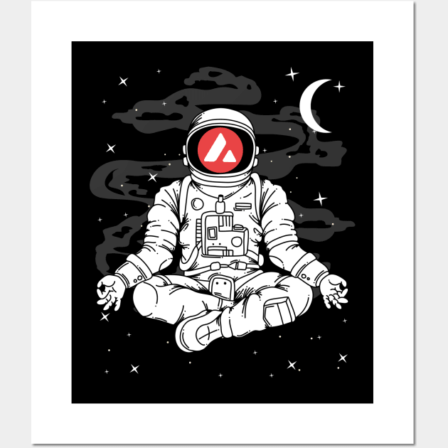 Astronaut Yoga Avalanche AVAX Coin To The Moon Crypto Token Cryptocurrency Blockchain Wallet Birthday Gift For Men Women Kids Wall Art by Thingking About